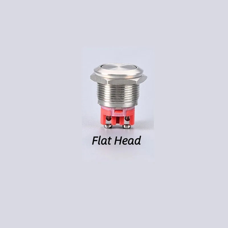 Push Button Switch Metal Screw Terminal Soldering 16/19/22mm Short 7A Latching Self-Locking/Reset LED Light 6/12/24/110/230V
