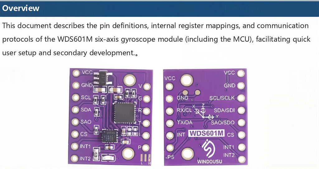 6-axis IMU module BMI323 ICM-45686 6DOF accelerometer gyroscope and motion sensor BMI323 / ICM-45686 optional.