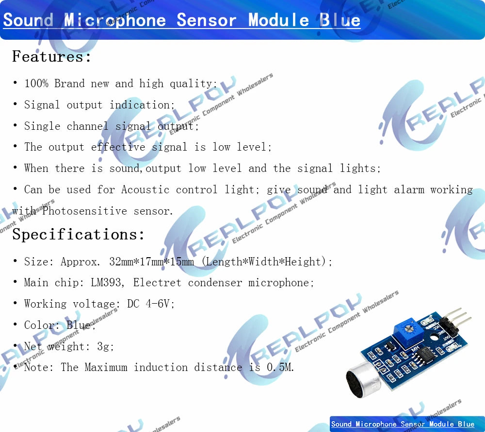 Sound sensor module sound control sensor MAX4466 MAX9814 switch detection whistle switch microphone amplifier For Arduino KY-037