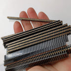 1P-40P 2.54mm Round Hole Right Angle Single Row 0.1" Breakable Stackable PCB IC Crystal Transistor Female Tin Pin Header Socket