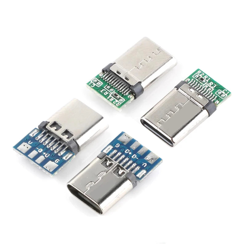 10pcs USB 3.1 Type-C Connector 24 Pins Male / Female Socket Receptacle Adapter to Solder Wire & Cable 24 Pins Support PCB Board