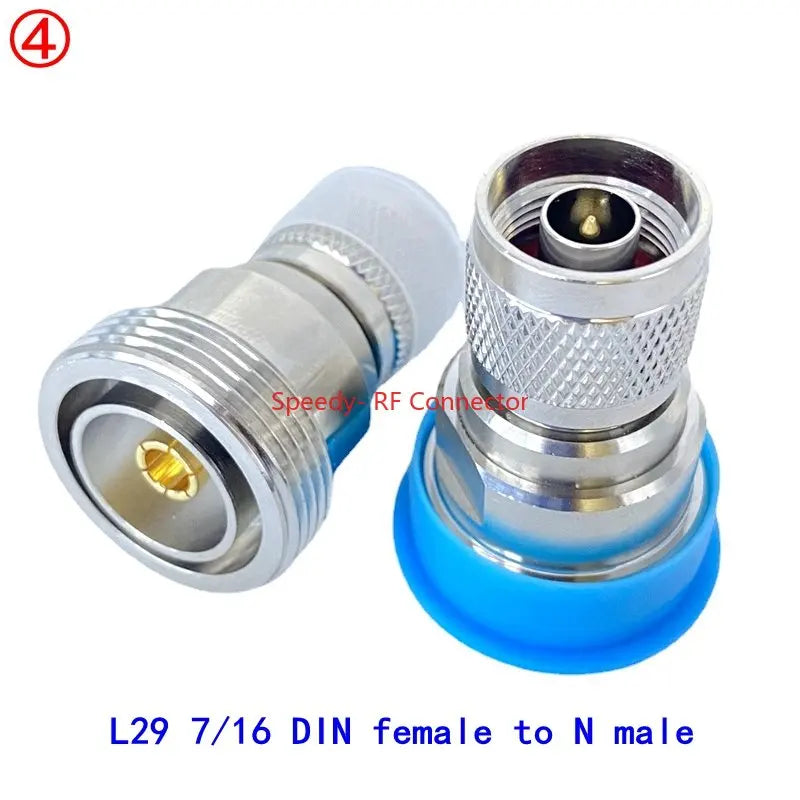 1Pcs L29 7/16 DIN To N Type Connector Din L19 To N Male Jack Female Plug 4hole Flange Water Proof RF Adapter Fast Delivery Brass
