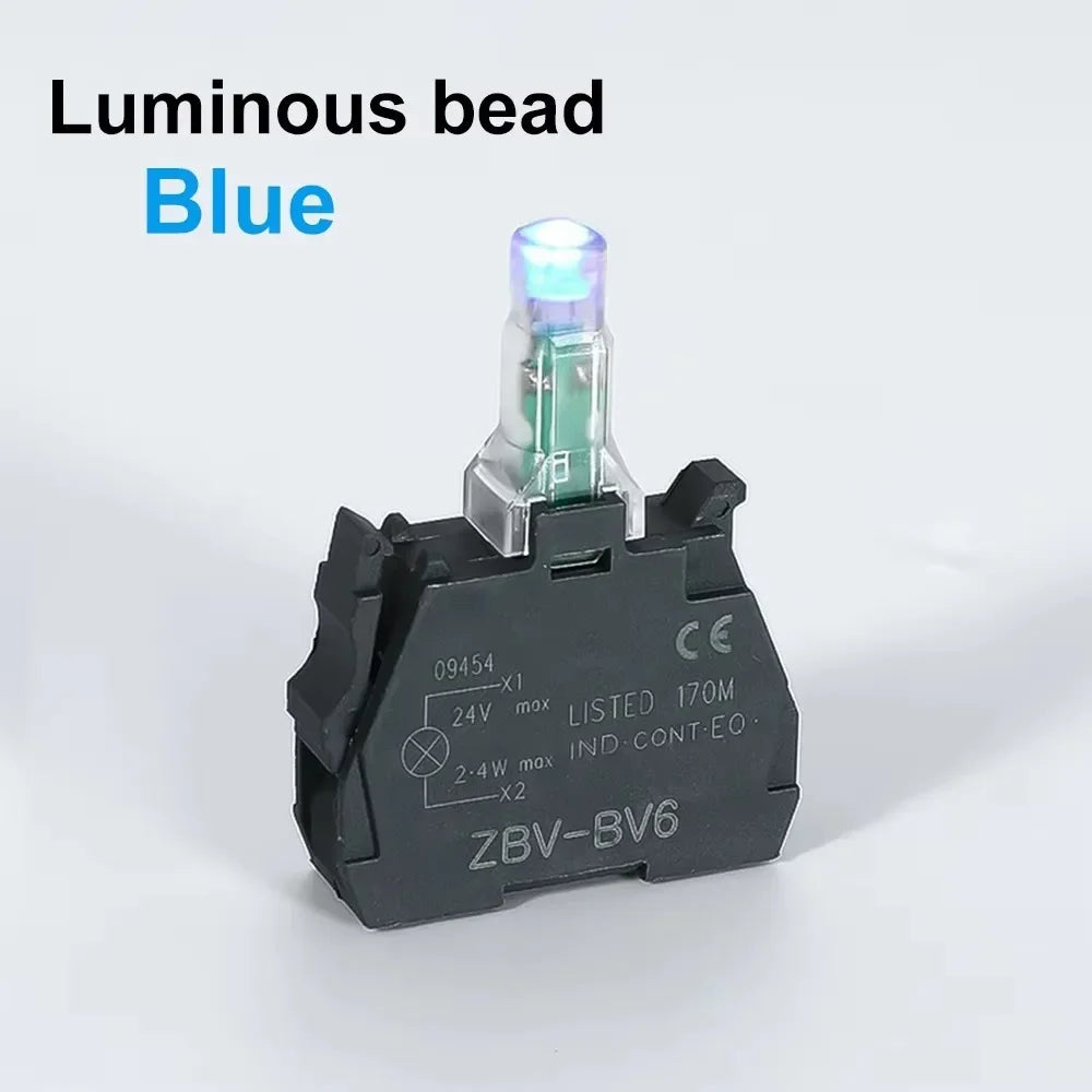 XB4 Double Button Switch with Light 22mm Emergency Stop Button Switch Momentary Self Reset Mushroom Power Push Button Switch 10A