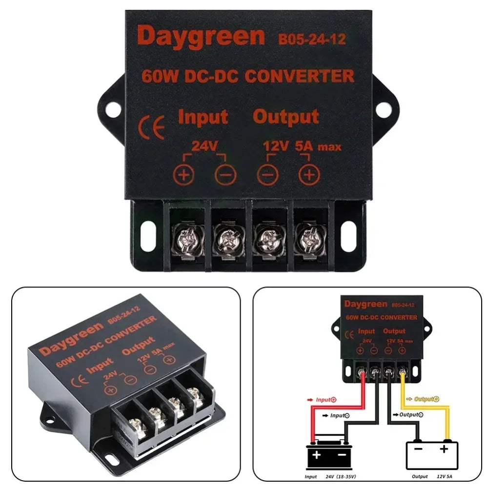 24V to 12V 10A DC Converter Regulator Car Step-Down Reducer Module 12 Volt Stabilizer Voltage Regulator