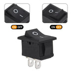 10pcs Snap-in Boat Rocker Switch Toggle Power SPST ON-OFF 2 Pin AC 250V 6A 125V 10A 2 Pin Position Snap Switch for Car Auto Boat