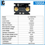 LCTC DC Control DC Solid State Relay 500A 1000A With Radiator SSR Heat Sink High Power Controller 3-32VDC LC-500D75D