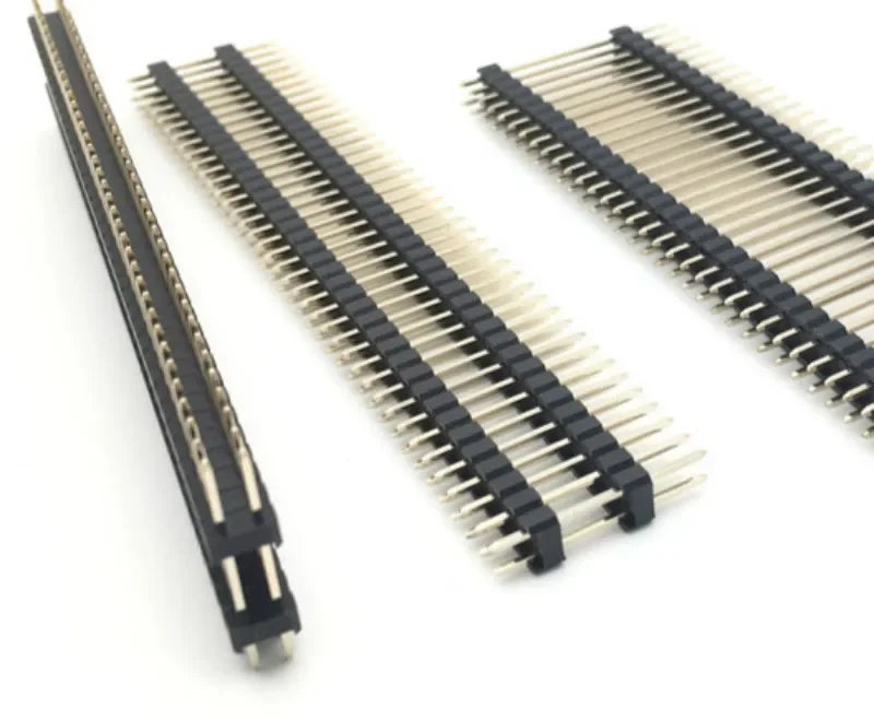 5pcs 2.54mm 2*40P Dual Row Double Plastic L20mm 25mm 30/40/45mm Breakable Gold Rohs PCB Board Spacer Male Pin Header Connector