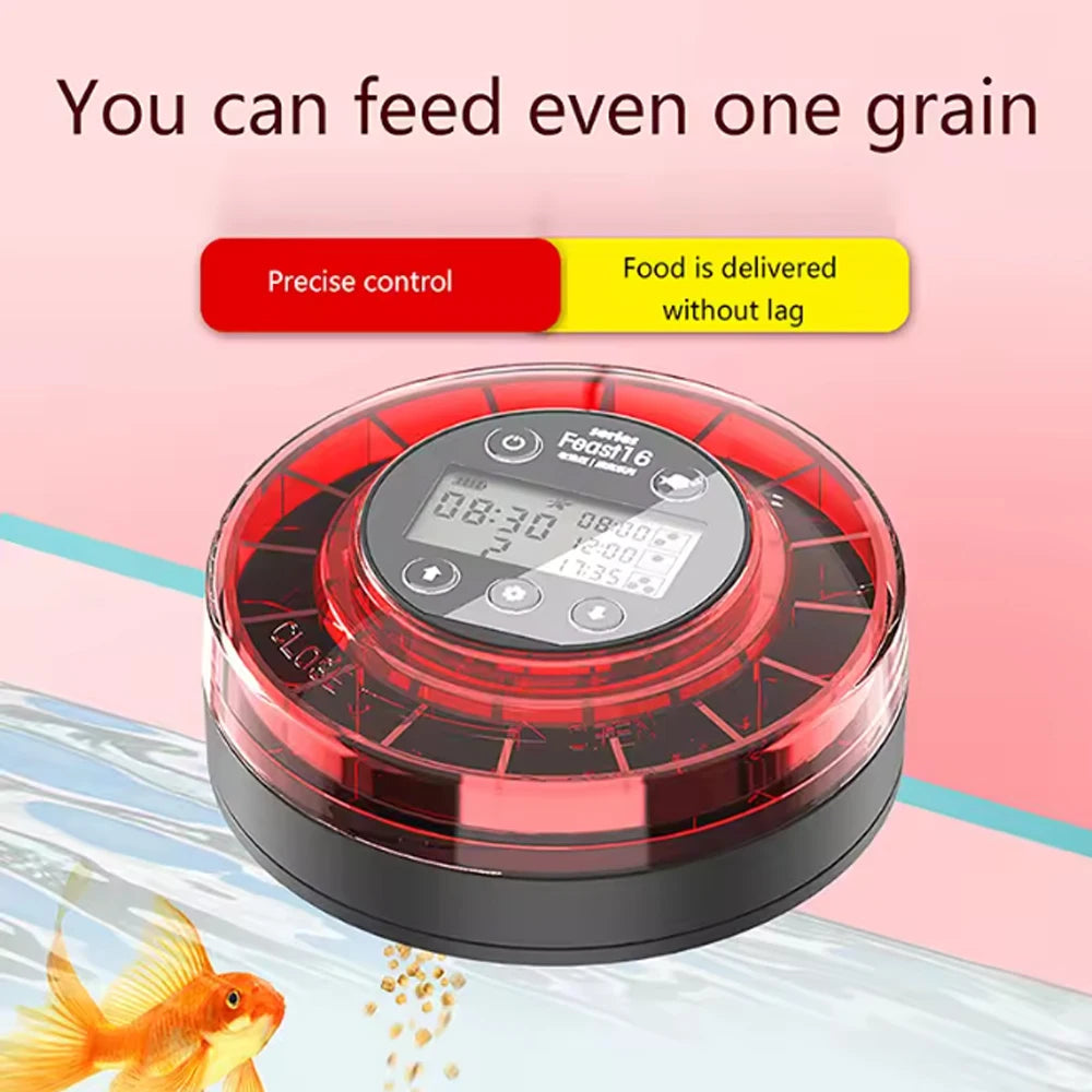 Automatic Fish Feeder for Aquarium Automatic Food Dispenser with Timer Rechargeable Timer Feeder with USB Cable LCD Display