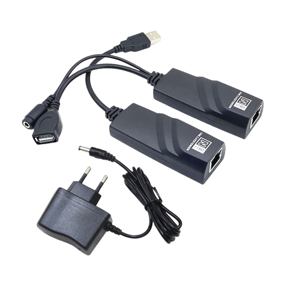 USB Ethernet Extender Connections Up To 100m USB 2.0 Network Cable Extender To RJ45 Plug and Play for Camera Mouse Keyboard