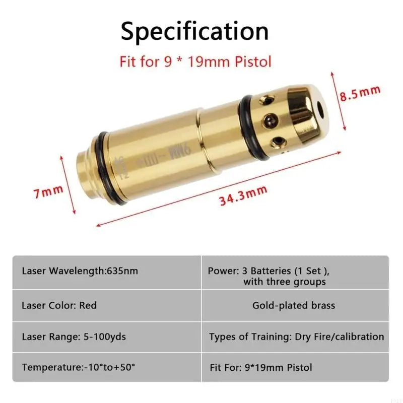PXPF Dry Red Dot Lasers Trainer Cartridge Tactically Lasers Training Cartridge Bore Sight Training Ammunitions Easy to U