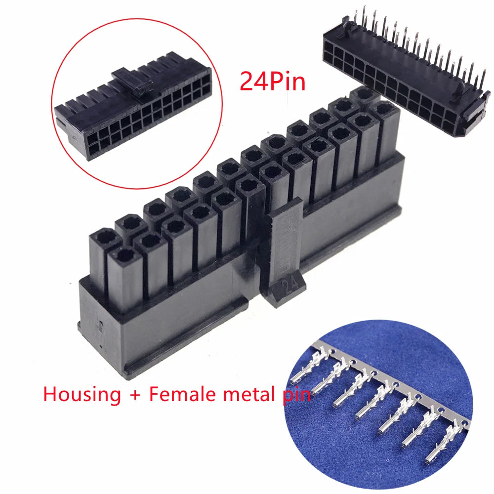 10Sets Micro-Fit 3.0 MM Receptacle Housing Dual Row 2 4 6 8 10 12 14 16 18 20 24 Circuits + Right Angle Header + Crimp Terminal