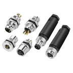 M8 A-Coded Sensor Connector – Panel Back Mount Waterproof Flange Socket & Plug, 3/4/5 Pin Male & Female Threaded Coupling