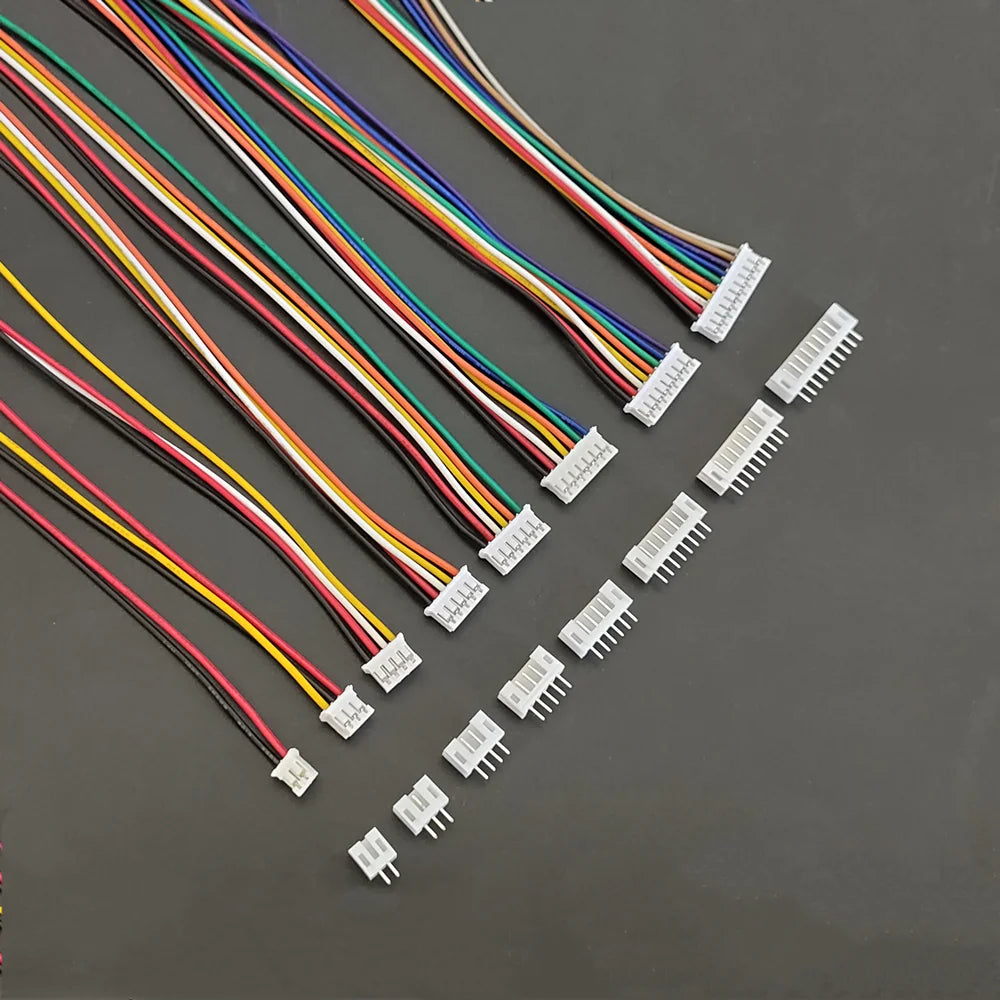 5Sets Mini JST PH2.0 PH 2.0mm Cable Wire Connector 2/3/4/5/6/7/8/9/10/12 Pin Male Female Plug Socket 10/20cm Wire Length 26AWG