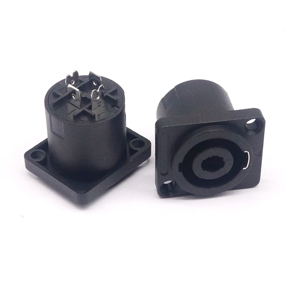 XLR 4 Pin Speakon Panel Mount Board Connector 4 Poles Powercon Female Jack Socket XLR Audio Video Cable Wire Adapter insert