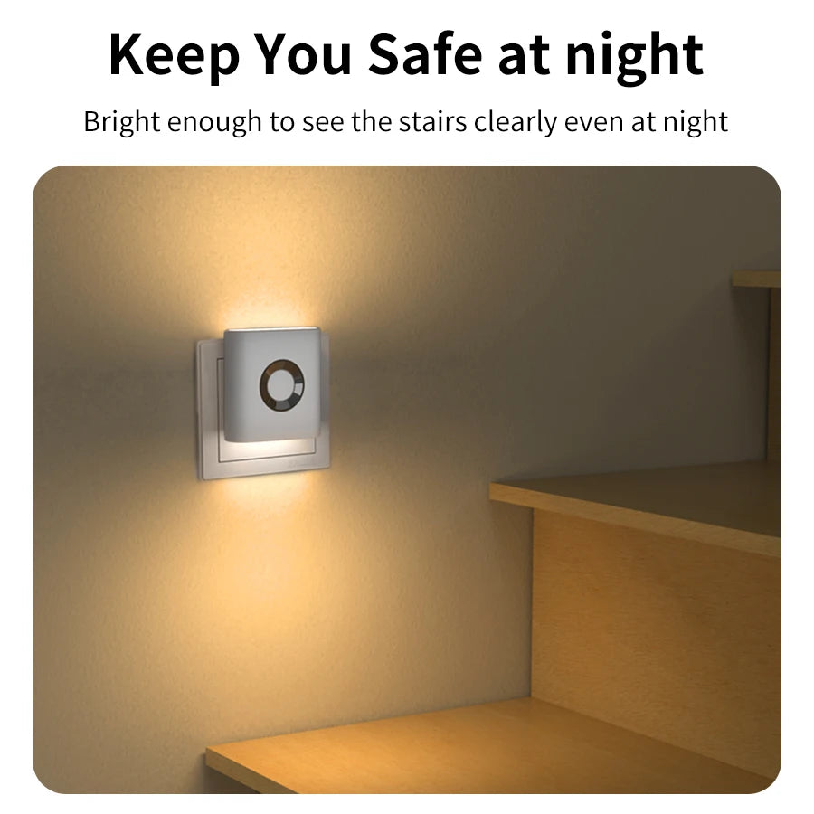 LED Cabinet Light 220V EU Plug in LED Light Lamp Motion Sensor for Stairs Bedside Steps Closet Decor Accent Up/Down Shine 3000K