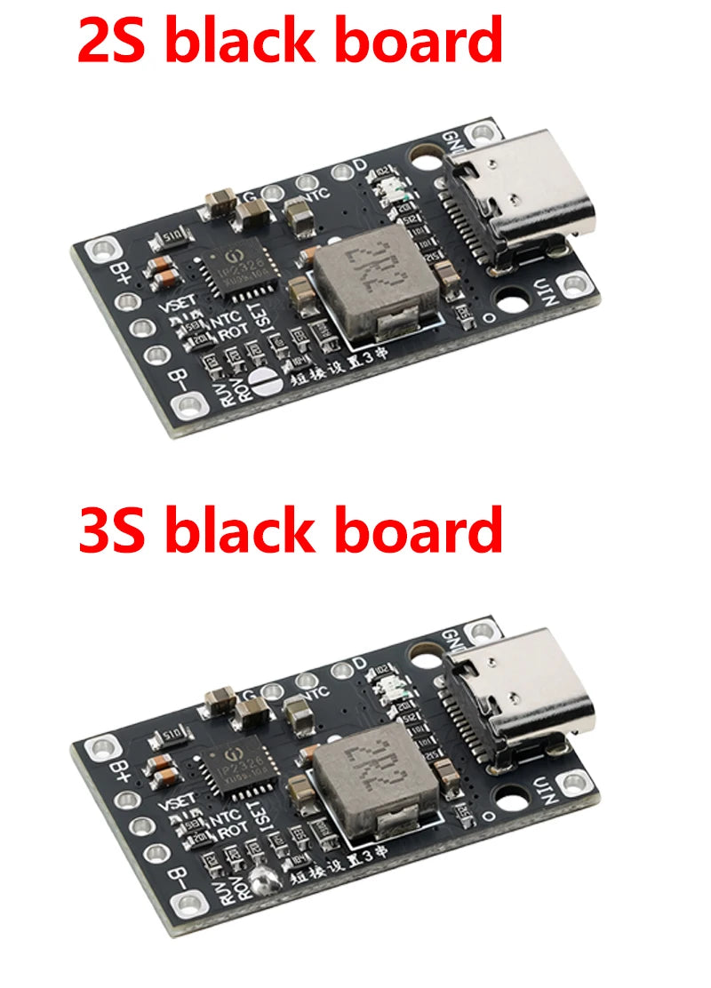 15W Type‑C USB 2‑3S BMS Lithium Battery Boost Charging Module 8.4V 12.6V 1.5A Fast Charge With Balance And Indicator