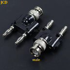 1PC Q9 BNC Adapter BNC Banana To Two Dual 4mm Banana Male Female Jack Coaxial Connector BNC Tee Type 3Way Splitter RF Adapter