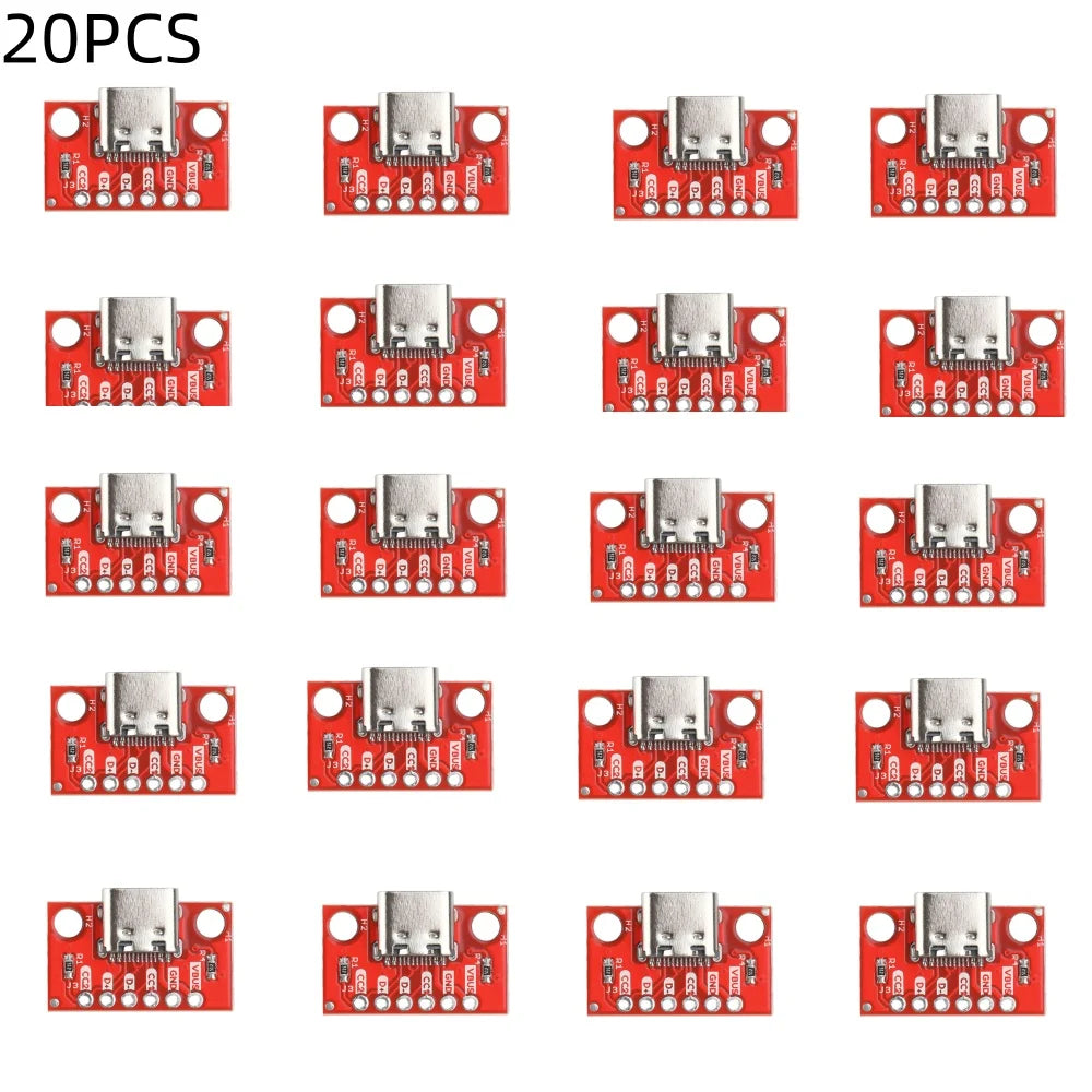1/5/10/20PCS Type C Female Test Board USB3.1 16P to 2.54 High Current Power Adapter Board Module