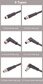 M8 3Pin 4Pin 5Pin 6Pin 8Pin Double Plug Male Female 5M PUR/PVC Cable Adapter  Waterproof Sensor Aviation Connector Power Charger