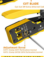 RJ45 Crimping Tool Wire Stripping Cutting Vertical Crimping Network Cable Pliers With Through-hole Cat7 Cat6 Cat5 8P6P Pliers