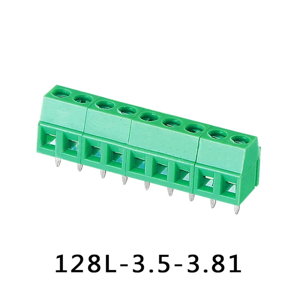 50pcs 3.5mm/0.14" 3.81mm/0.15in Pitch 2P 3P 128-3.5 300V/10A 24-12AWG Spliceable PCB Connector Screw Wire Terminal Block