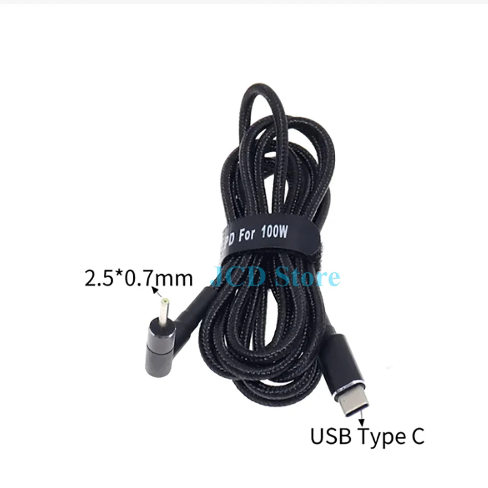 1PCS 100W 5A PD to DC 5.5*2.1 5.5*2.5 7.4*5.0 4.5*3.0 Decoy Trigger Adapter Cable TYPE-C PD Decoy Line Charging Notebook Charger