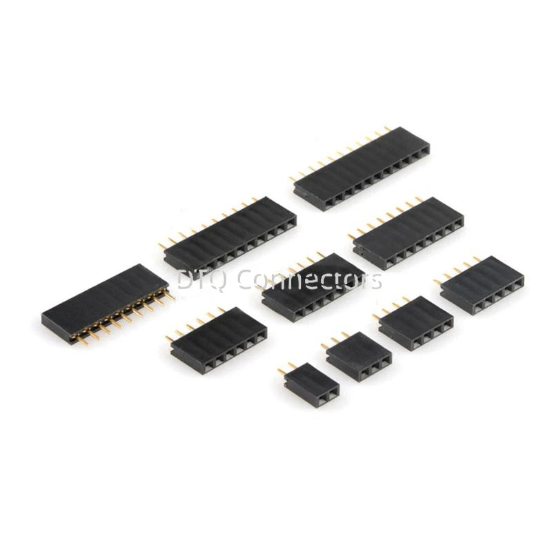 10PCS Single Row Pin Female Header Socket Pitch 2.54mm 1*2P 3P 4P 6P 8P 12P 15P 20P 40P Pin Connector For Arduino