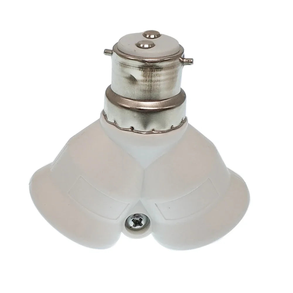 2 In 1 E27/B22 To 2E27 LED CFL Lamp Base Holder Extension Screw Bayonet LED Bulb Light Socket Splitter Converter Adapter CE Rohs