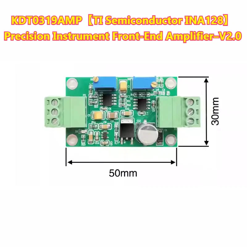 INA128 Amplifier Module, Instrumentation Amplifier, Precision Microvolt/Millivolt Amplifier, High Gain Amplifier KDT0319AMP-003