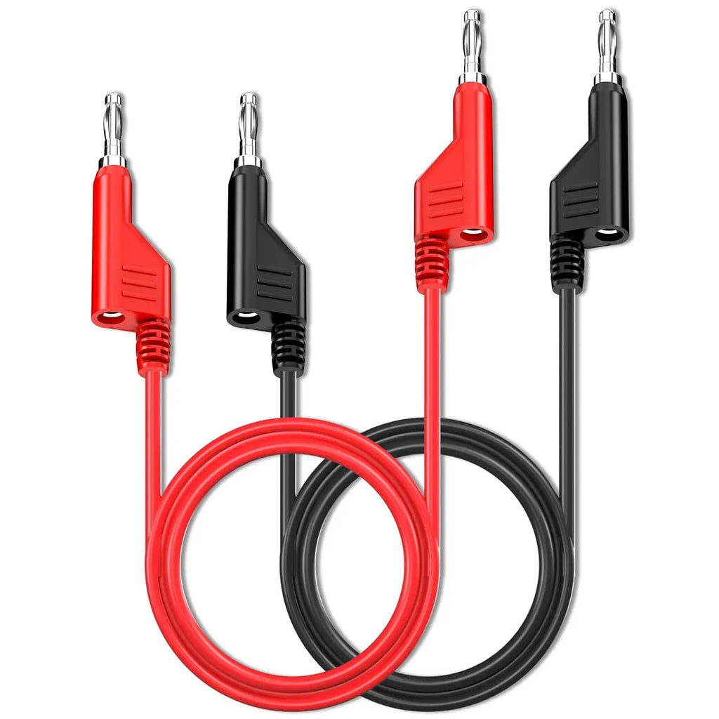 2pcs Banana to Banana Plug Test Lead Set, 4mm Stackable Banana Plug Wire Test Cable Lead for Multimeter, Electrical Test Wire