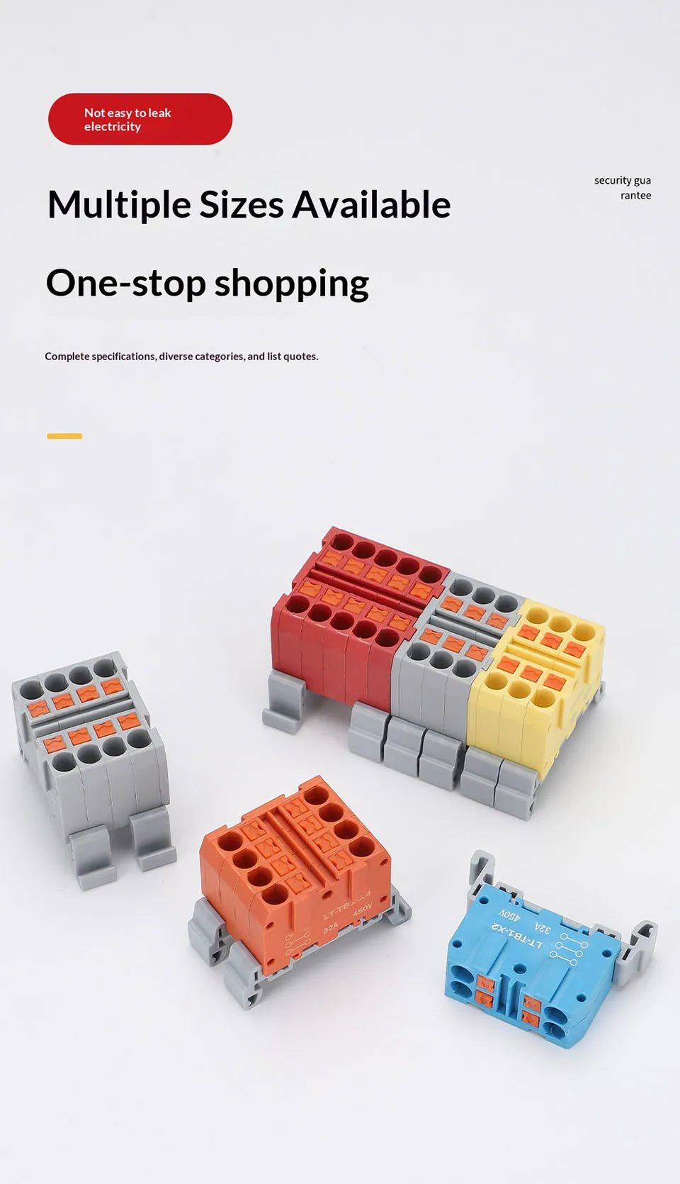 Push-in Terminal Block Multiple In Out Terminal Quick Connection of Wires Din Rail Wire Connector Universal Junction Box TB1-X6D