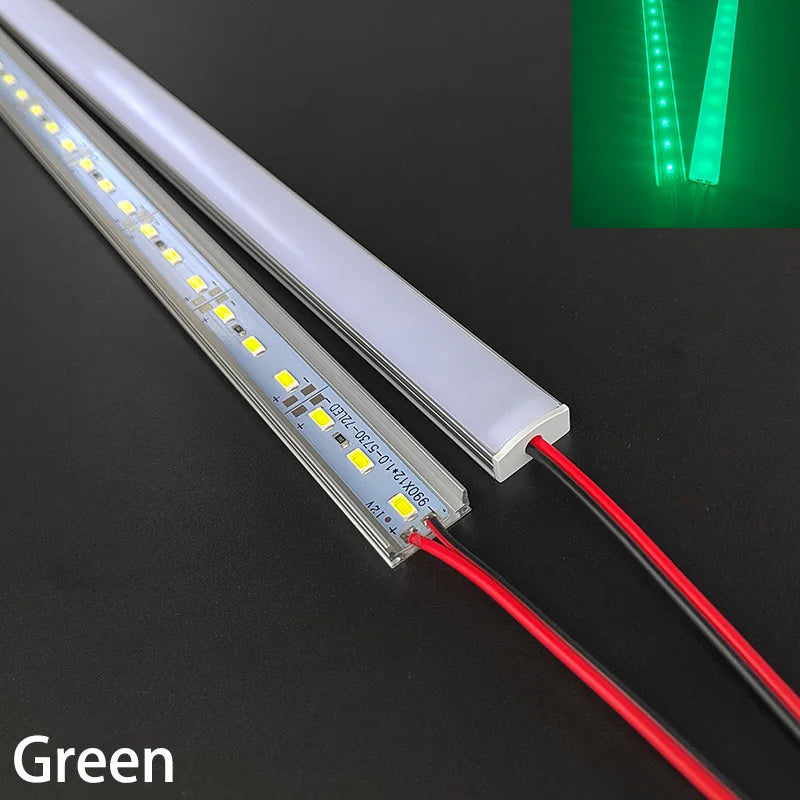 20 Inch 36 LEDs Red Green Blue LED Light Bar DC12V U/V-Shaped Flat Aluminum Channel Rigid Strip for Indoor Lighting