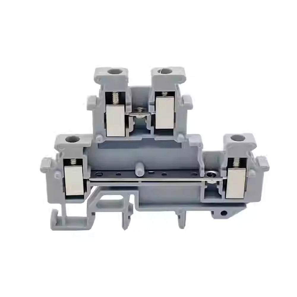 5Pcs MBKKB-2.5 Double Layer DIN Rail Terminal Block - 2.5mm² 12AWG Screw Connection Electrical Wire Conductor Terminal