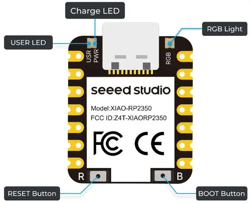 Raspberry Pi Pico 2 XIAO RP2350 Arm Cortex-M33 and Hazard3 RISC-V RAM For Seeed Studio
