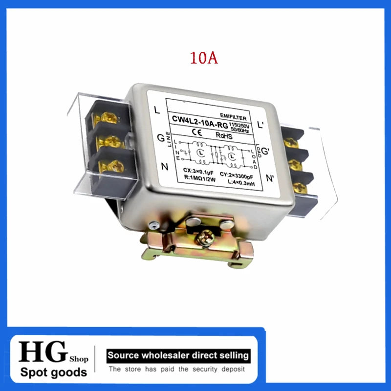 SignkoRay EMI Power Filter CW4L2-3A/6A/10/20/30A-RG AC 220V Single Phase Interference Purification CW4L2-10A-RG  CW4L2-30A-RG