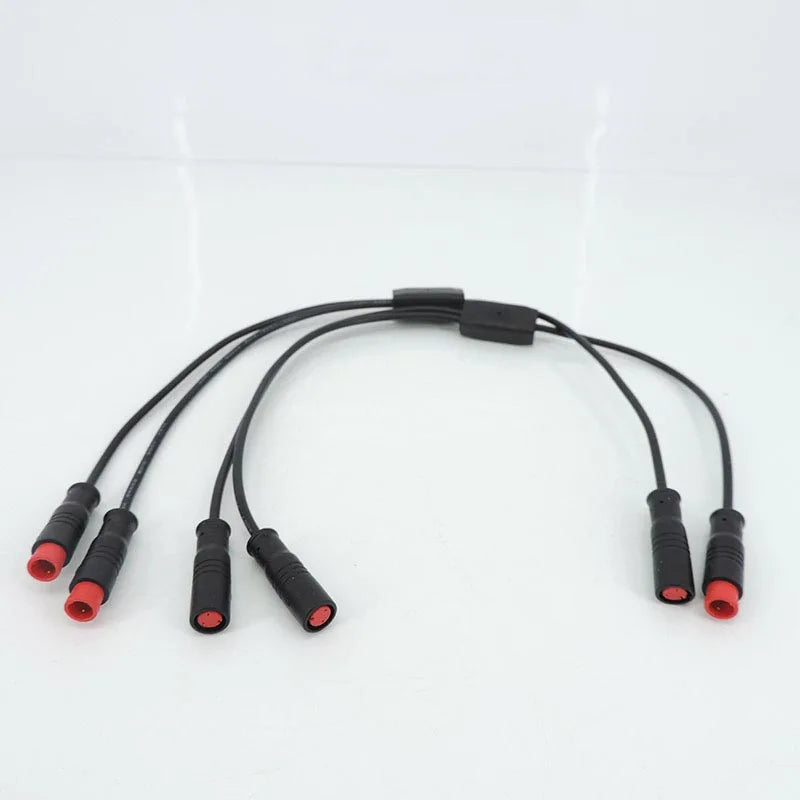 Waterproof m8 2 Pin way Y Splitter 1 male female to female male cable Splitter Connector 9mm Signal Sensor  E-bike Motor