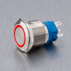 ABILKEEN 16/19/22MM LED Ring Light Metal Push Button Switch 1NO1NC/2NO2NC LED Ring Light Momentary/Latching Push Button Switch
