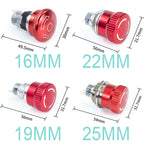 Metal Emergency Stop Push Button Switch Latching 12V-250V Stainless Steel Red Mushroom 16 19 22 25MM 1NO1NC Momentary