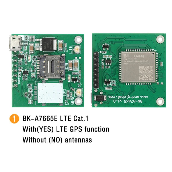 SIMCOM A7665E LTE CAT1 Breakout Board 4G GSM Cellular Module with SIM Slot Development Board for Vehicle GPS Tracker