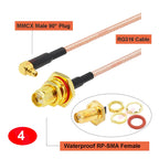 10PCS/LOT Waterproof SMA to MMCX Cable SMA /RP-SMA Female to MMCX Male Straight/ Right Angle 90° RG316 Pigtail RF Coaxial Jumper