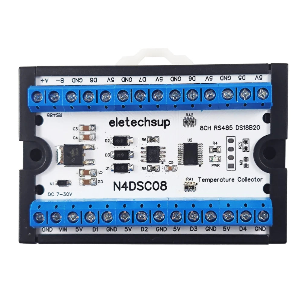 8-Way 1-Wire DS18B20 Digital Temperature Sensor Modbus RS485 Analog IO Module Paperless Recorder Board