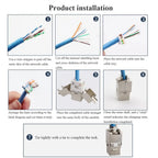 ZOERAX 1Pcs Cat6a Cat7 Keystone Jack Cat7 RJ45 STP Tool-Less Type Zinc Alloy Module Jacks Adapter Coupler for 22 to 26 AWG Cable