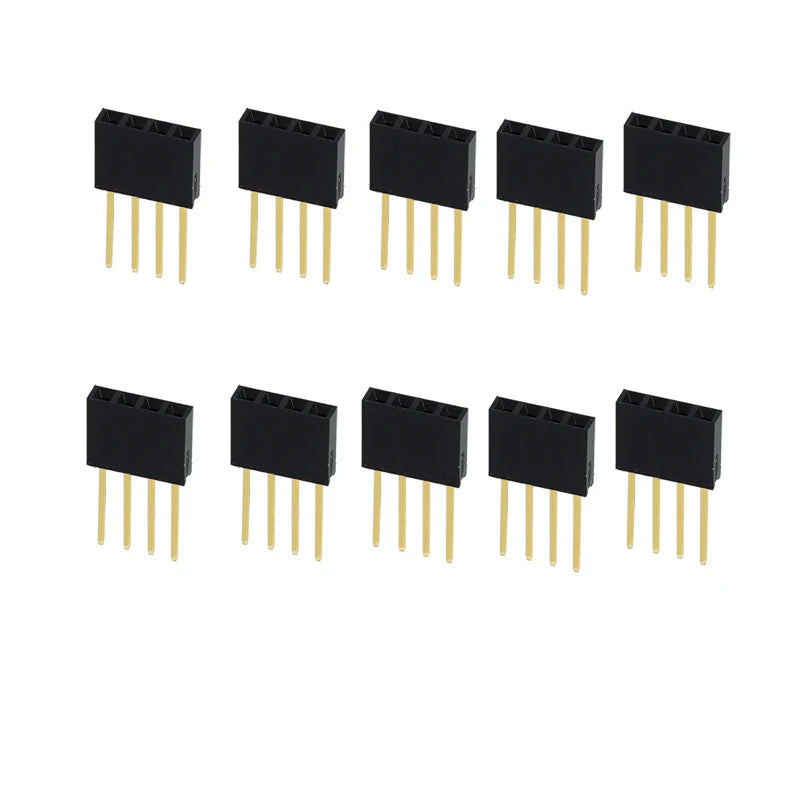 10PCS 2.54mm Pitch Straight Pin Header Male Connector 1x6/1x8/1x10/1x15/1x20/1x40 2x6/2x8/2x10/2x20 Single/Double Row PC