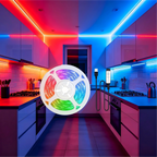 5V RGB light strip with 3-button control, USB powered, suitable for game rooms, living rooms, bedrooms, and holiday decorations.