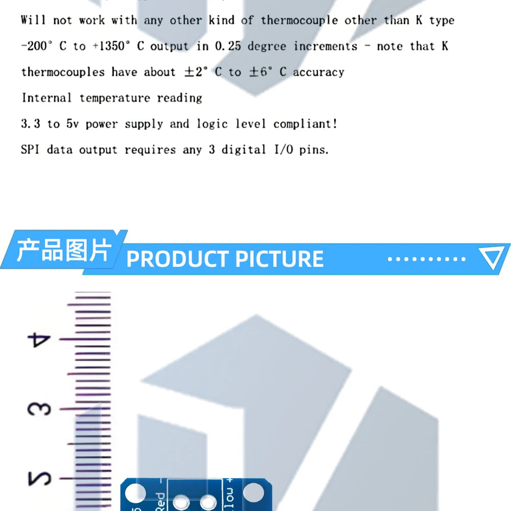 MAX31855 max6675 K-Type Thermocouple Board: 3V-5V Temperature Sensing Breakout Module for Arduino-Compatible
