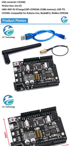 UNO+WiFi R3 ATmega328P+ESP8266 CH340 (32Mb memory) 6V-9V USB-TTL CH340G For Arduino NodeMCU WeMos One Development board