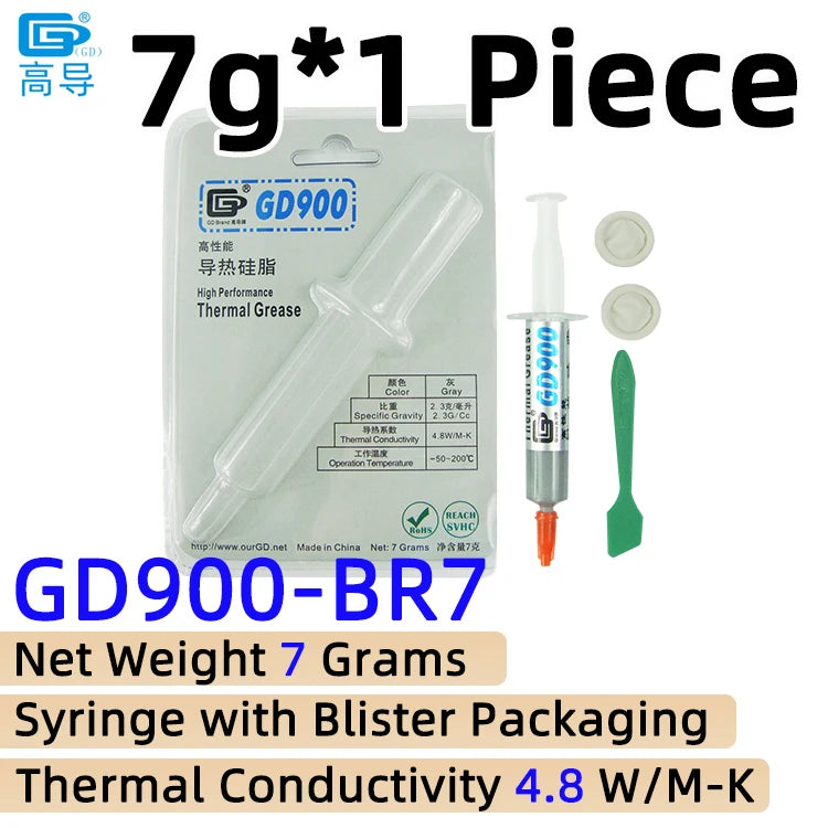 Net Weight 1/3/7/15/30 Grams Gray GD900 Thermal Conductive Grease Paste Plaster Heat Sink Commpound for CPU LED SSY BAS BR BX CB