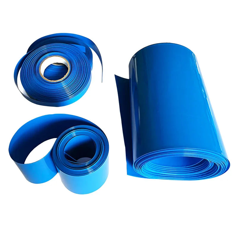 1kg Blue PVC Heat Shrink Sleeve Roll 110-450mm Wide Insulating Film for DIY Lithium Battery Pack Assembly
