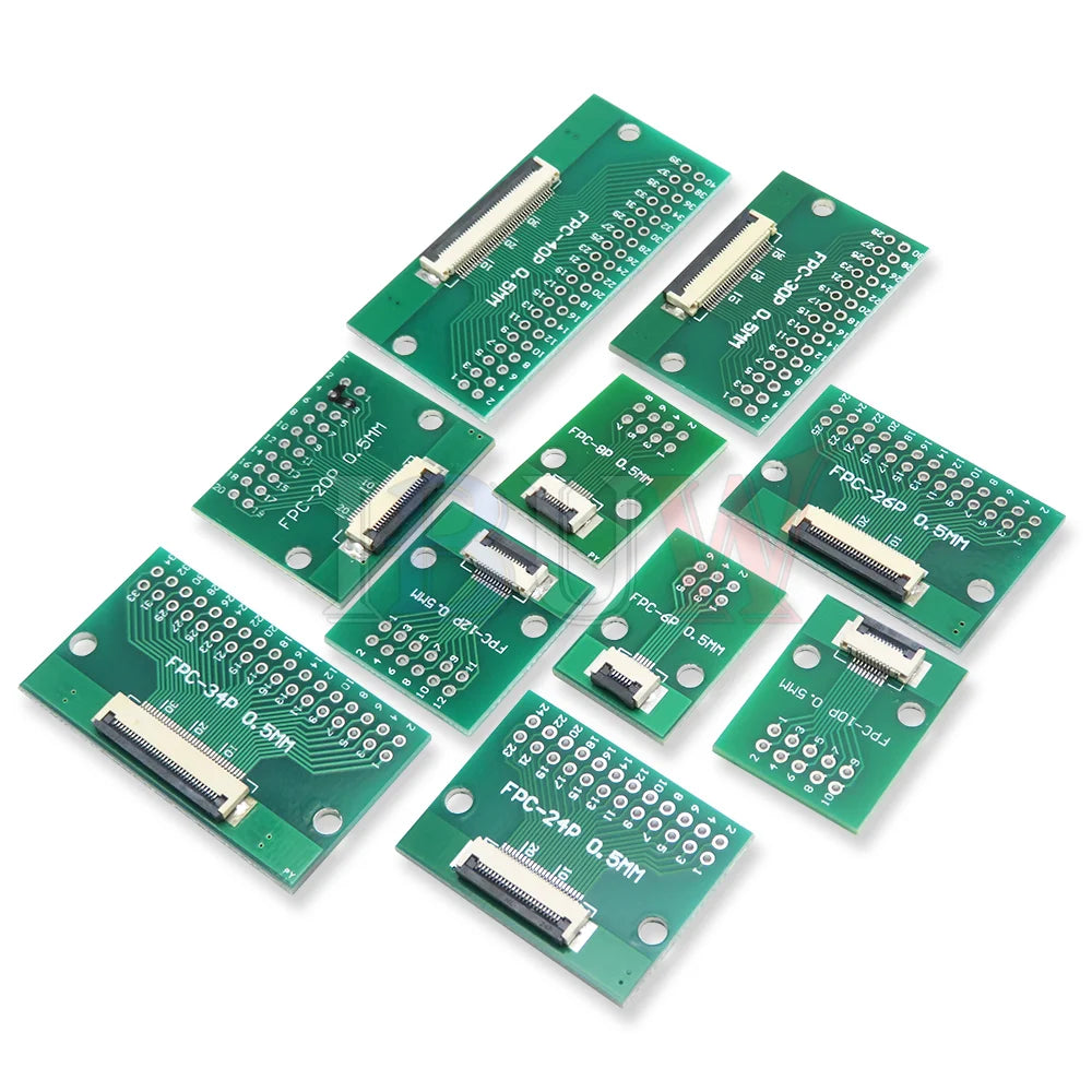 FPC FFC 0.5MM 1.0MM Pitch Conversion board DIY PCB board 6P~60P 6 8 10 20 24 26 30 34 40 50 60 P connector For Cable transfer