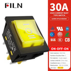 30A/250V Heavy Duty 4 Pin DPST IP67 Sealed Waterproof T85 Auto Boat Marine Toggle Rocker Switch with LED 12V 220V 30x22